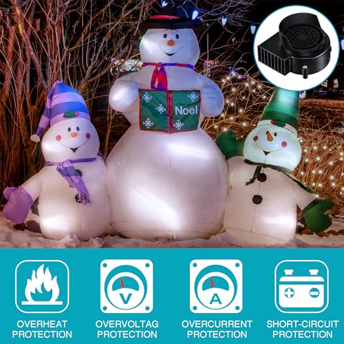 Hiboom 4 Pack Inflatable Fan Blower with 3 LED Lights – Replacement Air Pump for Holiday Decorations