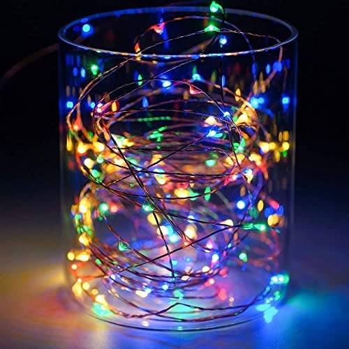 Sanniu 8 Pack Battery-Operated LED Fairy Lights 5m Copper Wire Multicolor Starry Strings