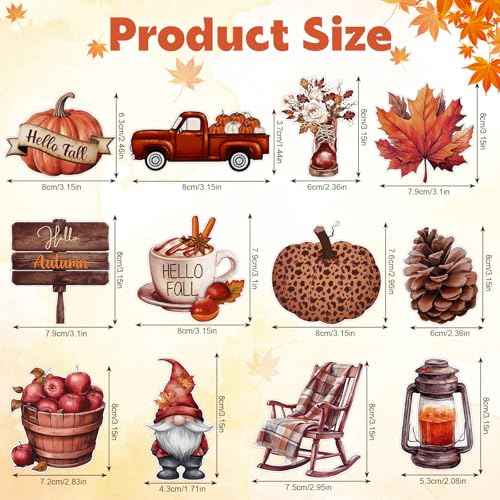 36Pcs Fall Tree Ornaments,Fall Thanksgiving Wood Ornaments for Autumn Decorations with String Fall Decorations for Home Tree Office