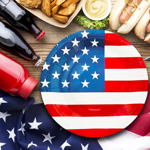 Aixuler 4th of July Disposable Plate Set 40pcs - Patriotic Party Food & Dinnerware