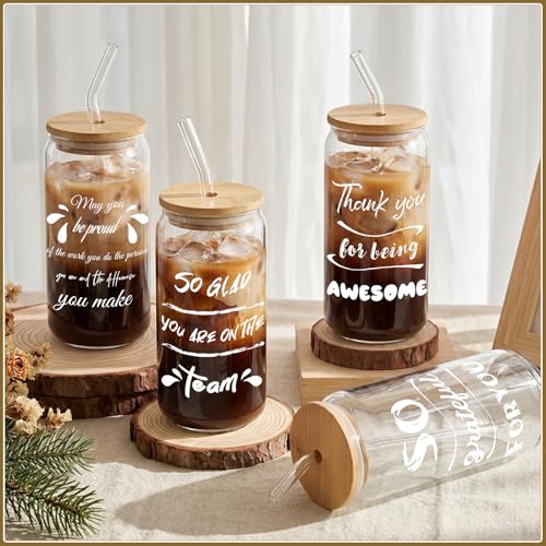 Naeqieo Clear 20oz Employee Appreciation Gifts Set - Inspirational Thank You for Staff, Mixed