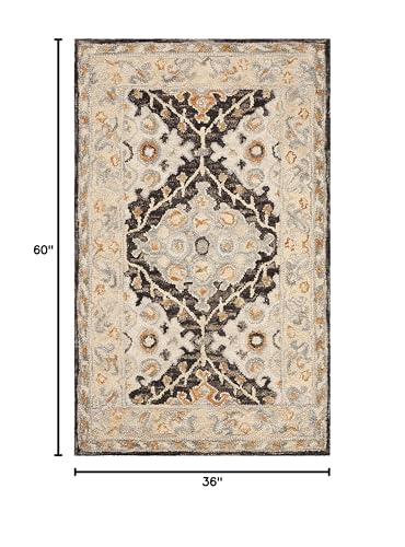 SAFAVIEH Aspen Collection Accent Rug - 3' x 5', Beige & Brown, Handmade Boho Wool, Ideal for High Traffic Areas in Entryway, Living Room, Bedroom (APN304A)