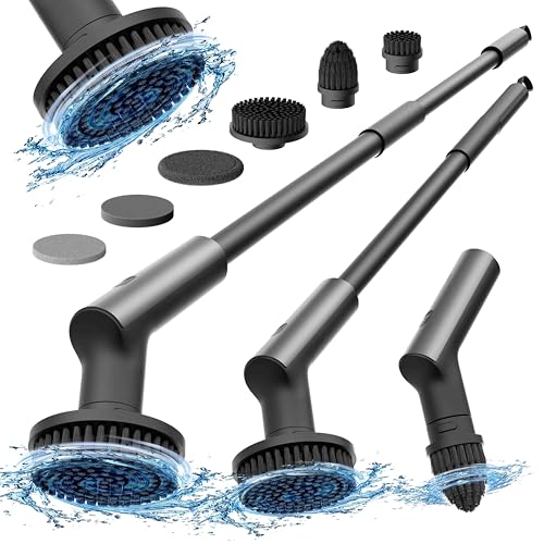 HOTO Cordless Electric Spin Scrubber, 6 Brush Heads, for Bathroom,