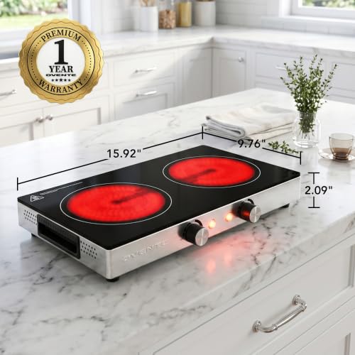 Infrared Ceramic Double Burner Hot Plate - 1800W, Black, Model BGI302GB