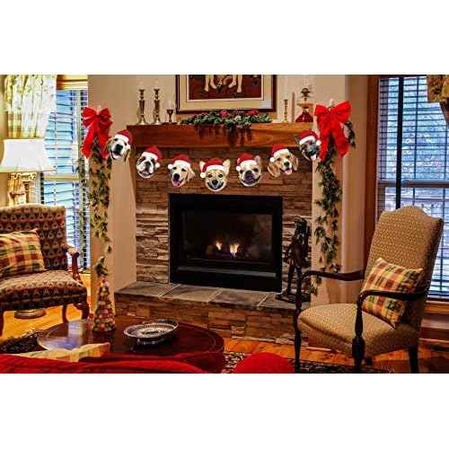 Dog Christmas Garland, Dog Face Christmas Hanging Decorations, Xmas Gift for Dog Lover