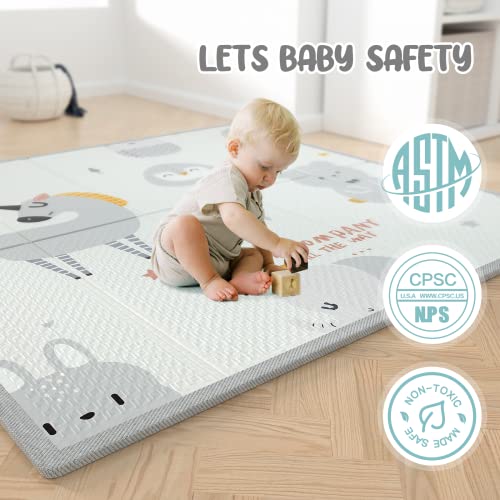 ZEEBABA Baby Playpen with Mat 47x47in - Grey, Safe Play Yard for Toddlers