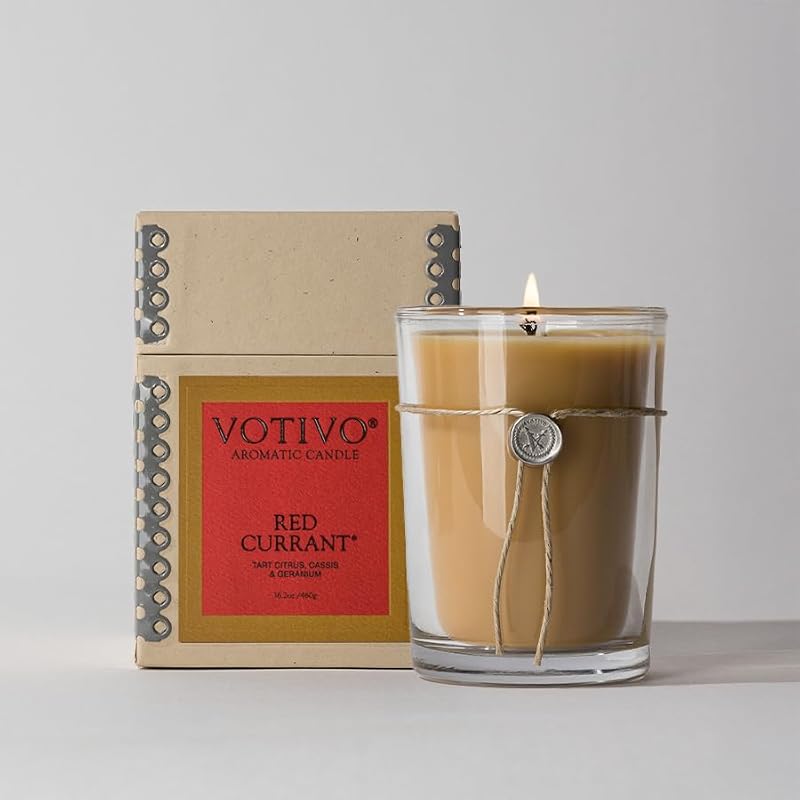 Red Currant Aromatic Candle - 6.8 oz Soy-Blend Wax, Gift Boxed