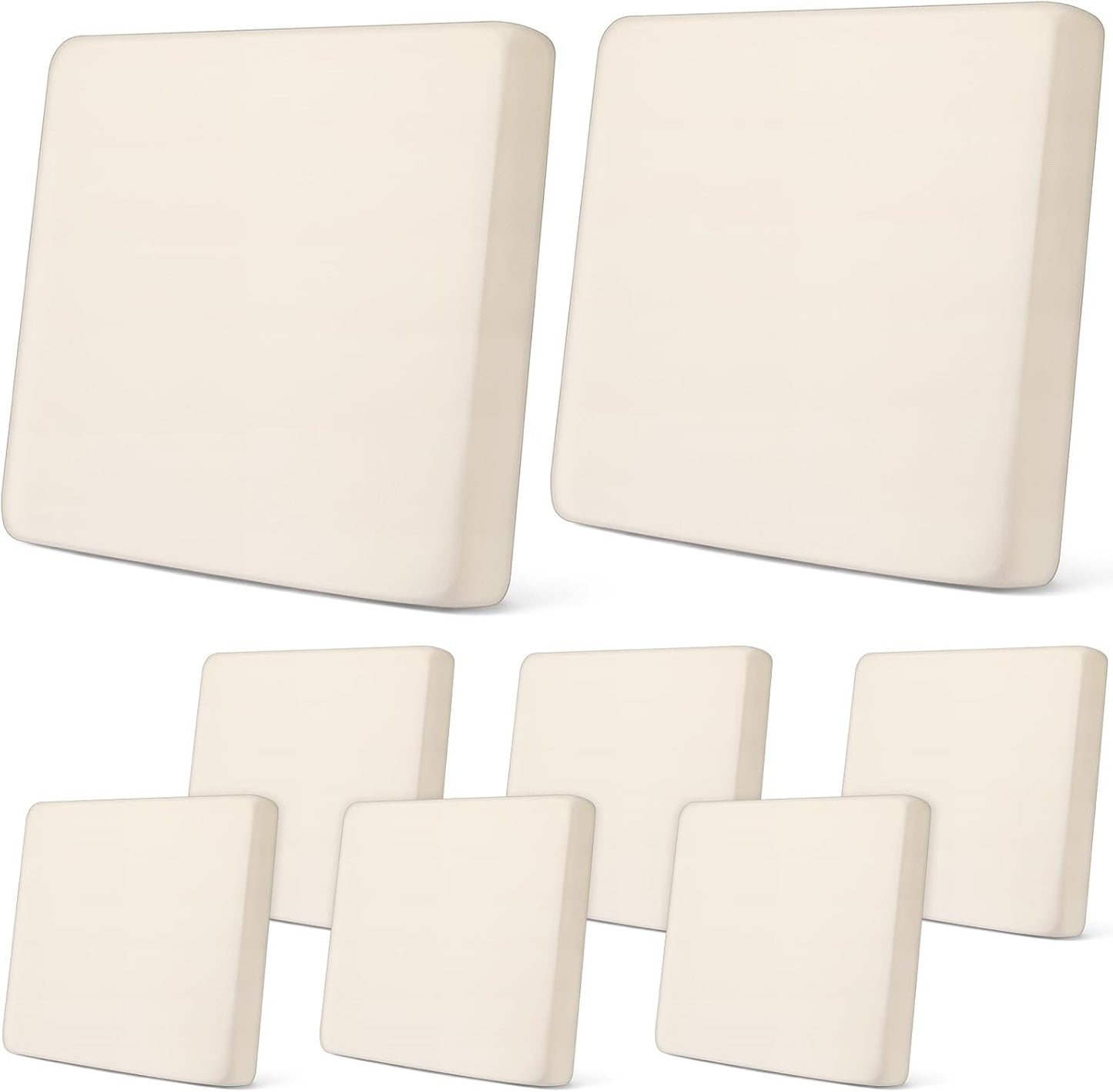 Newwiee 8Pcs Patio Cushion Covers - Stretch Waterproof Replacement for Outdoor Furniture | Beige
