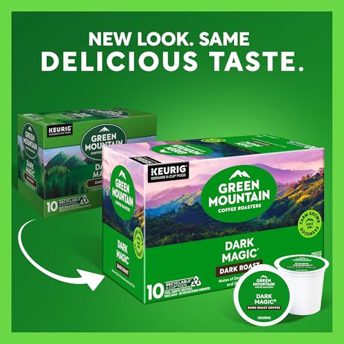 Green Mountain Coffee Roasters Dark Magic Coffee Pods 10 Count Pack of 6 - Keurig Compatible, Recyclable, Bold Roast