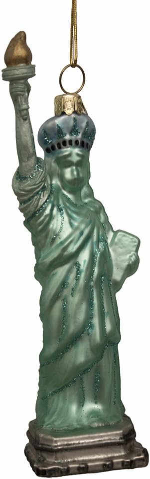 Statue of Liberty Glass Ornament - 5.5-Inch Noble Gems by Kurt Adler