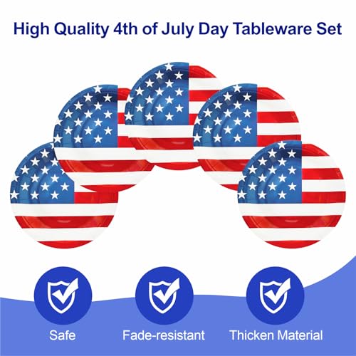 Aixuler 4th of July Disposable Plate Set 40pcs - Patriotic Party Food & Dinnerware