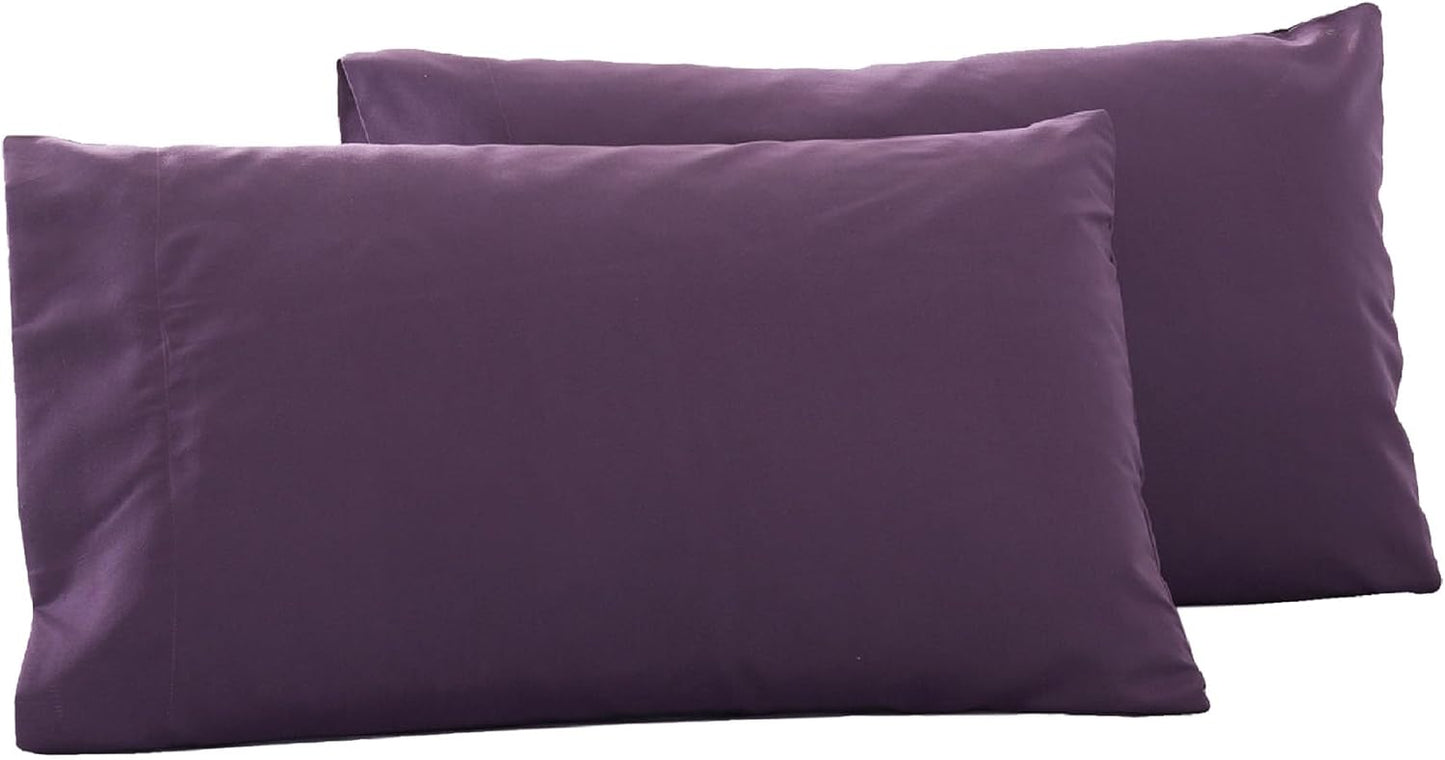 Skiennix Microfiber Queen Bed Pillowcases - Super Soft, Wrinkle & Stain Resistant | 20x30, Purple - 2 Pack
