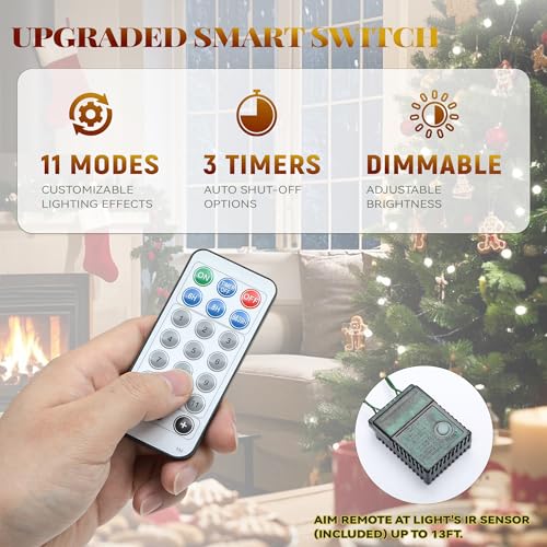 YITAHOME 6ft Prelit Decorated Pine Christmas Tree with Red Berries & Remote - Green Variant