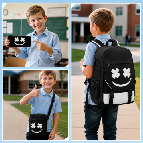 Glow in Dark 3-in-1 School Backpack Set for Kids Boys Girls - Waterproof & USB Charging Port