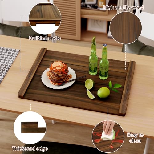 Wooden Stove Cover and Serving Tray - Rustic Kitchen Protects & Adds Counter Space - Brown - 30x22 inches