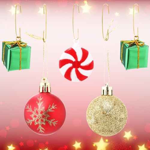 Shappy 300 Pack Ornament Hooks for Christmas Tree Decorations Mini Ornament Hangers Metal Xmas Hooks Small Wire Baubles Ball Hangers for Christmas Tree Decoration (Gold)