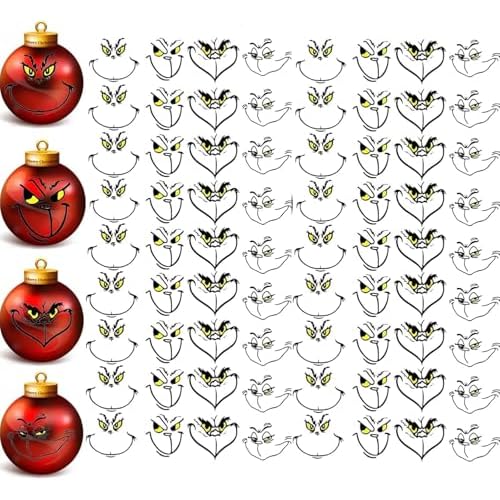 72Pcs Christmas Ornaments Stickers - 3 Inch DIY Tree Decorations for Party Supplies, Windows & Smooth Surfaces | Waterproof, Removable, No Residue | Holiday Stickers for Home, Xmas Tree & Party