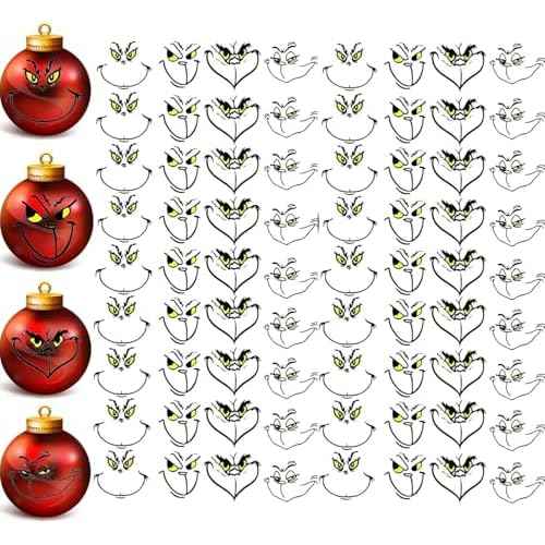 72Pcs Christmas Ornaments Stickers - 3 Inch DIY Tree Decorations for Party Supplies, Windows & Smooth Surfaces | Waterproof, Removable, No Residue | Holiday Stickers for Home, Xmas Tree & Party