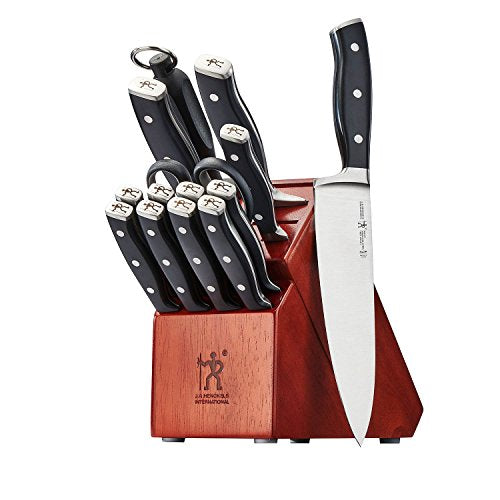 Henckels Forged Accent 15-Piece Knife Block Set with Black Handles - New Version