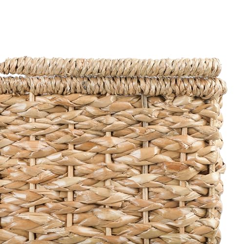 Natural Woven Rope Stair Basket with Handles - Home Decor Storage