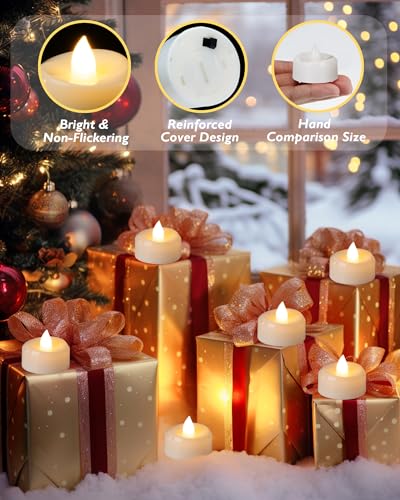 BEICHI 150-Pack Flameless Tea Lights Battery Operated Warm White Base