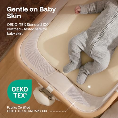 Baby Bassinet Sheets Bamboo Viscose Cotton Oeko-TEX Certified - Buttercream + Latte