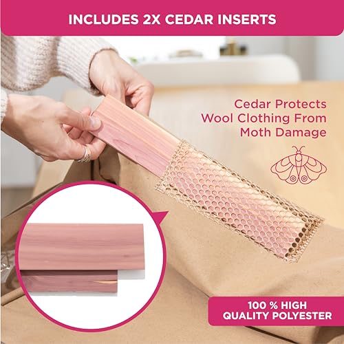 Beige Cedar Clothes Storage Bags - Set of 2 Wardrobe Organizers for Seasonal & Closet Storage