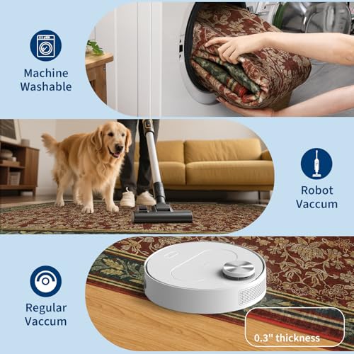 GarveeHome Red 2x6 ft Washable Non-Slip Kitchen Runner Rug - Durable, Pet & Kid Friendly