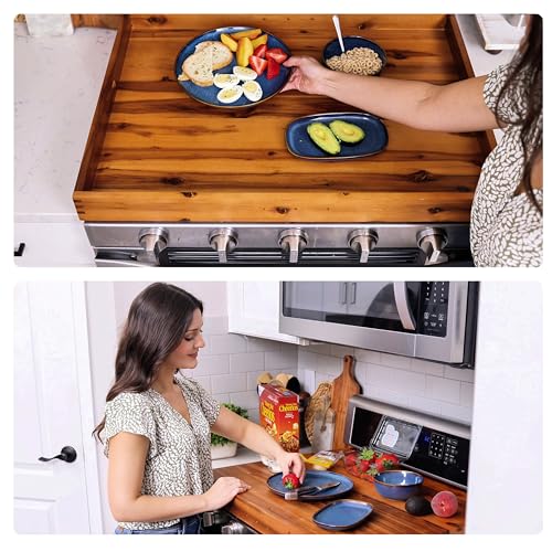 Tidita Acacia Wood Stove Top Cover 30x22 Inches - Noodle Board for Electric & Gas Stoves, XL Size