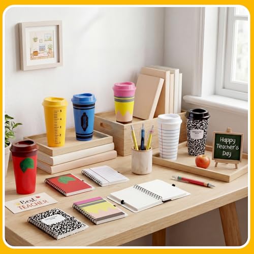 FunooFuno Classic Christmas Teacher Appreciation Gift Set – Bulk 36 Pcs with Cups, Notebooks & Pens