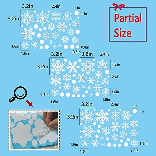 Snowflake Window Clings for Glass Windows Snow Spray, 321PCS Christmas Window Clings Winter Xmas Holiday Window Stickers Decals Decor, 9 Sheets Christmas Decorations for Office Clearance Indoor