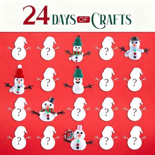 Craft Advent Calendar 2025, Christmas Countdown Calendar Build A Snowman Kit, 24 Days Of Surprises With Diy Modeling Clay Crafts Kit Gifts Toys For Kids Toddlers