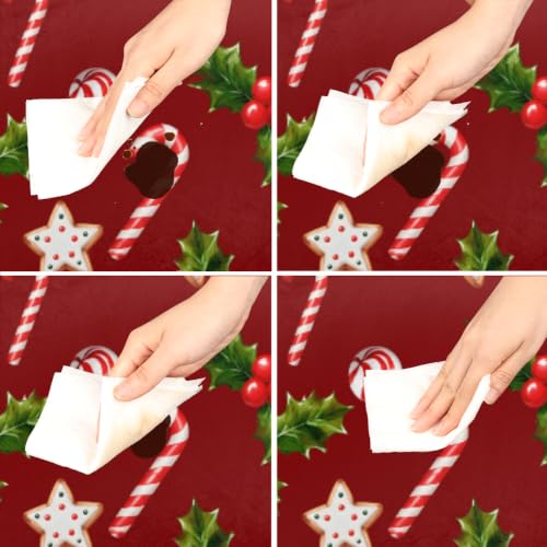 Pardick Christmas Round Fitted Tablecloth with Elastic Edge - 42 Inch, Holiday Decor, Wipeable & Waterproof, Fits 40-44 Inch Tables