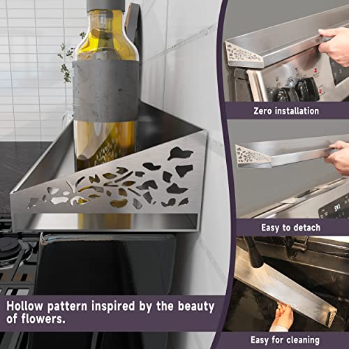 30-Inch Magnetic Stainless Steel Stove Top Shelf – Spice Rack & Organizer