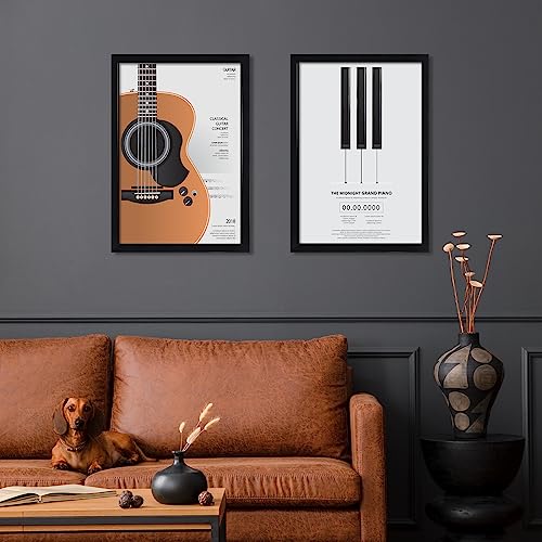 Black 24x36 Poster Frame Set - 2 Pack, HD Plexiglass Wall Art Frames