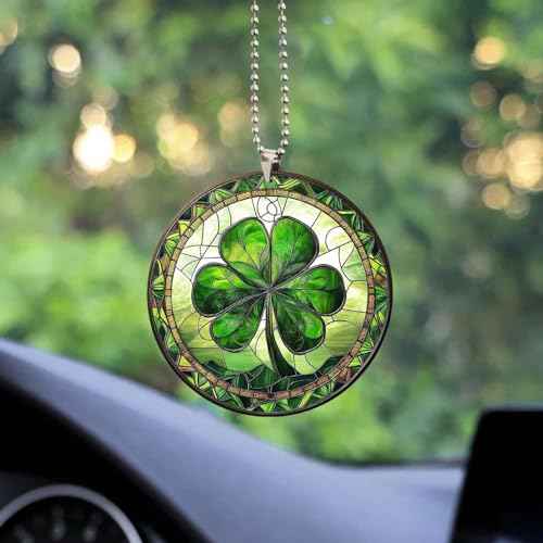 Personalized Lucky Clover Ornament for St Patrick's Day and Christmas Tree Decoration, Paddy Shamrock Ornament, Green Lucky Clover Hanging Decor, Window Suncatcher Good Luck Irish Blessing Gift