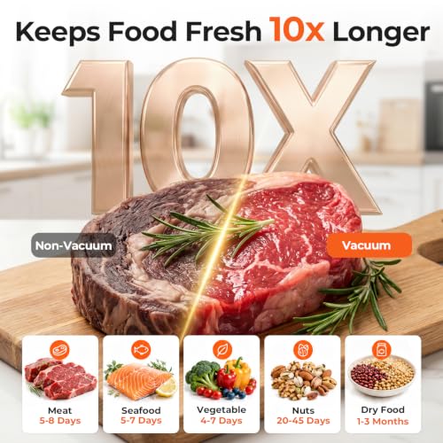 Handheld Food Vacuum Sealer with 30 Reusable Bags - Compact & Rechargeable