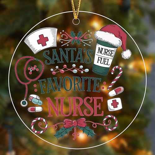 Nurse Christmas Ornament Gifts Stocking Stuffers for Women Practitioner Gifts for Women Funny Nurse Gift for Christmas Decor School Graduation Gift