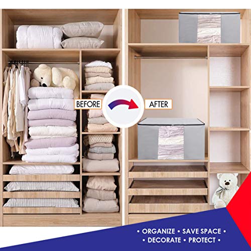 Gray Vacuum Storage Bags Cube Space Saver Set of 5 - Bedding Organizer