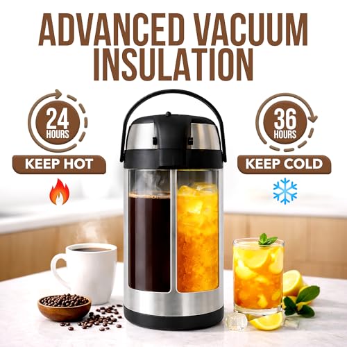 Linda's Essentials 102oz Insulated Stainless Steel Coffee Carafe with Pump