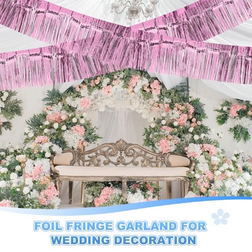 PATIKIL Green Metallic Foil Fringe Garland 10ft Party Decorations, 4 Pack