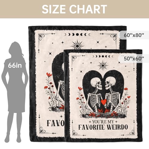 Romantic Couple Blanket for Anniversary Halloween 80x60 - Skeleton Love