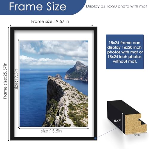 PEALSN Black 18x24 Poster Frame Set of 6 Wall Mount Display