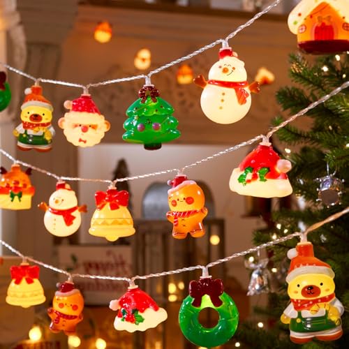 LOLStar Christmas String Lights Decorations, 9.8FT 20 LED Christmas Fairy Lights, Battery Operated (Not Included) with Timer Function and 8 Flashing Modes, Cute Window Lights 2025 Home Indoor Decor