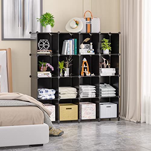 Neprock Black 16-Cube Storage Organizer for Closet & Kids Room