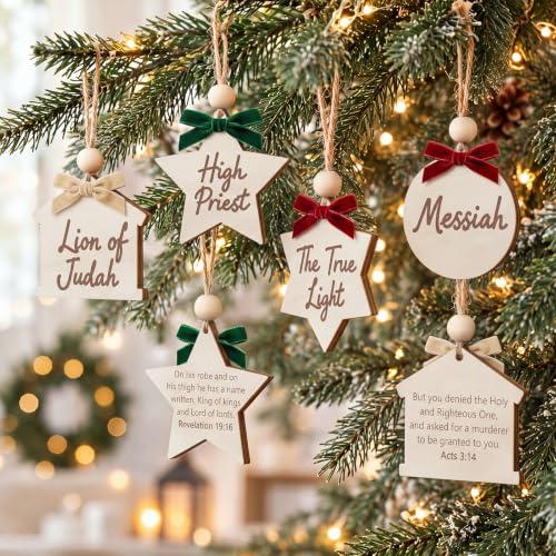 25 Pcs Names of Jesus Christmas Ornaments, 2.76 Inch
