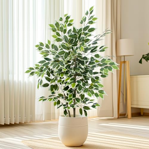 4 FT Artificial Ficus Tree with Pot - Lifelike Indoor/Outdoor Faux Plant