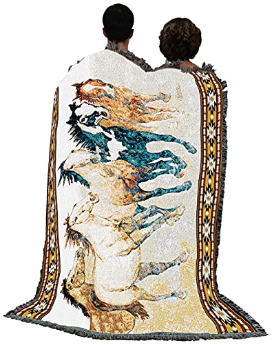 Stepping Out Blanket by Pure Country Weavers - John Saunders Cotton Throw (72x54) Made in USA