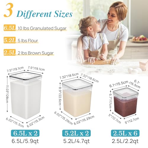 10 Pack Food Storage Containers Set for Flour Sugar Baking Supplies BPA Free