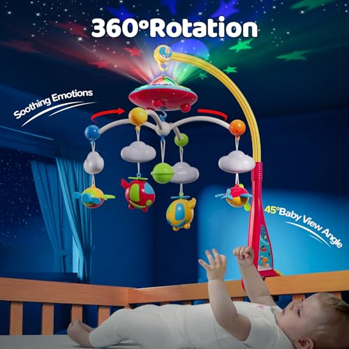 Baby Crib Mobile with 108 Music & Projection - Plane Variation